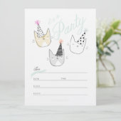 Party Cat Einladung (Stehend Vorderseite)