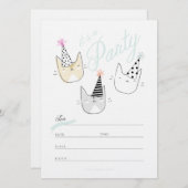 Party Cat Einladung (Vorne/Hinten)