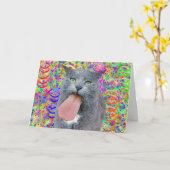 Party Cat Got Ihre Zunge? Karte (Gelbe Blume)