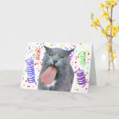 Party Cat Got Ihre Zunge? Karte (Gelbe Blume)