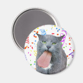 Party Cat Got Ihre Zunge? Magnet (Vorderseite/Rückseite)