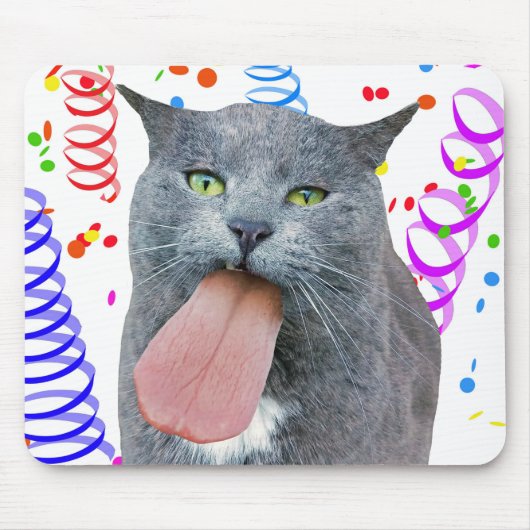 Party Cat Got Ihre Zunge? Mousepad (Vorne)