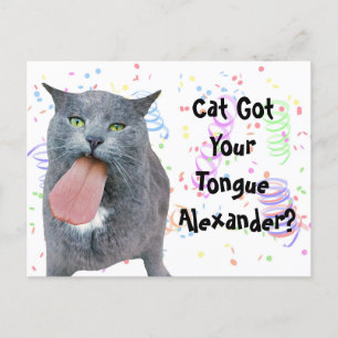 Party Cat Got Ihre Zunge? Postkarte