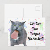 Party Cat Got Ihre Zunge? Postkarte (Vorne/Hinten)