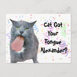 Party Cat Got Ihre Zunge? Postkarte