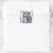 Party Cat Got Ihre Zunge? Quadratischer Aufkleber (Tasche)