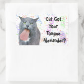 Party Cat Got Ihre Zunge? Rechteckiger Aufkleber (Tasche)