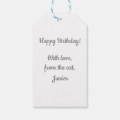 Party Cat Happy Birthday From Cat Geschenkmarke Geschenkanhänger (Rückseite)