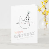 Party Cat Happy Birthday Karte (Gelbe Blume)