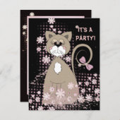Party Cat Invite Einladung (Vorne/Hinten)