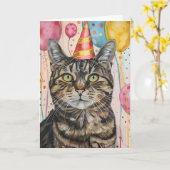 Party Cat Karte (Gelbe Blume)