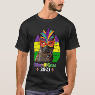 Party Cat Mask Beads Mardi Gras 2023 2 T-Shirt