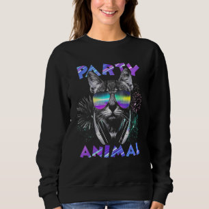 Party Cat Party Tierkatze Crazy Cat Disco Sweatshirt
