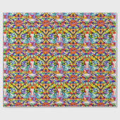 Party Cat - Regenbogenfoto - Mosaik-Stil Geschenkpapier (Flach)