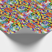 Party Cat - Regenbogenfoto - Mosaik-Stil Geschenkpapier (Ecke)