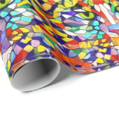 Party Cat - Regenbogenfoto - Mosaik-Stil Geschenkpapier (Rolleneckpunkt)