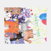 Party Cats Fleece Blankke - Benutzerdefinierter Te (Vorderseite (Horizontal))