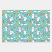 Party Cats Wrapping Paper Geschenkpapier Set (Vorderseite)