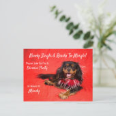 Party Cavalier King Charles Spaniel Einladungspostkarte (Stehend Vorderseite)