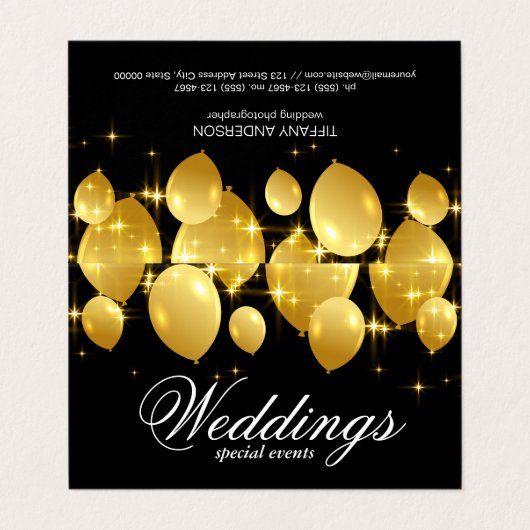 Party Celebration | Ballons Visitenkarten (Außenseite Aufgefaltet)