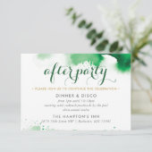 PARTY CELEBRATION CARD coole grüne Aquarellfarbe RSVP Karte (Stehend Vorderseite)