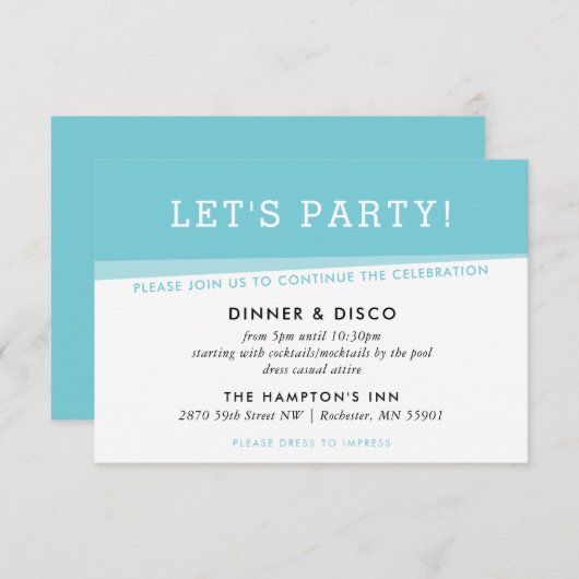 PARTY CELEBRATION EINLADUNG (Vorne/Hinten)