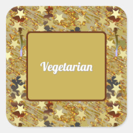 Party Celebration Glitzy Vegetarian Food Quadratischer Aufkleber