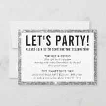PARTY CELEBRATION INFO cute modern silver glitter