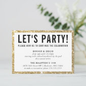 PARTY CELEBRATION INFO GLITZER EINLADUNG (Stehend Vorderseite)