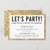 PARTY CELEBRATION INFO GLITZER EINLADUNG (Vorne/Hinten)