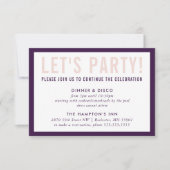 PARTY CELEBRATION INFO Moderne Auberginenblüte Einladung (Vorderseite)