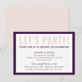 PARTY CELEBRATION INFO Moderne Auberginenblüte Einladung