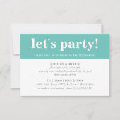 PARTY CELEBRATION INFO Moderner, feiner Pfeffermin Einladung (Vorderseite)