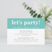 PARTY CELEBRATION INFO Moderner, feiner Pfeffermin Einladung (Stehend Vorderseite)