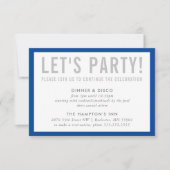 PARTY CELEBRATION INFO Moderner Junge Blau Einladung (Vorderseite)