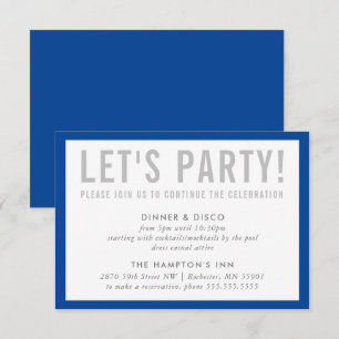 PARTY CELEBRATION INFO Moderner Junge Blau Einladung