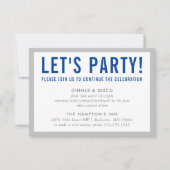 PARTY CELEBRATION INFO Moderner Junge grau Einladung (Vorderseite)