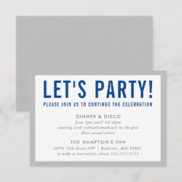 PARTY CELEBRATION INFO Moderner Junge grau Einladung