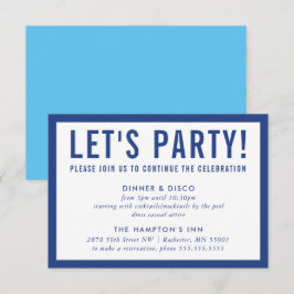 PARTY CELEBRATION INFO Modernes, feines Blau Einladung