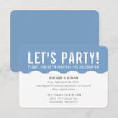 PARTY CELEBRATION INFO Modernes, fettblaues Wellen Einladung (Vorne/Hinten)