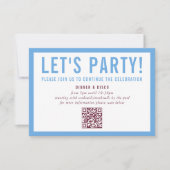 PARTY CELEBRATION INFO Modernes Mindest-Maroblau Einladung (Vorderseite)