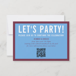 PARTY CELEBRATION INFO Modernes Mindest-Maroblau Einladung