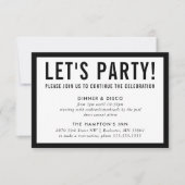 PARTY CELEBRATION INFO Modernes Schwarz Limon Einladung (Vorderseite)