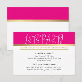 PARTY CELEBRATION INFO ultra trendy pink gold Einladung