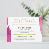 PARTY CELEBRATION INSERT Moderner Luxus vergoldet Einladung (Stehend Vorderseite)