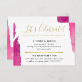 PARTY CELEBRATION INSERT Moderner Luxus vergoldet Einladung (Vorne/Hinten)