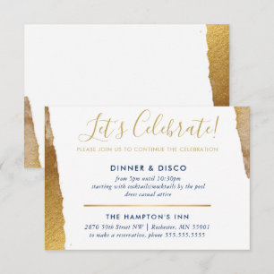 PARTY CELEBRATION INSERT Modernes vergoldetes Gold Einladung
