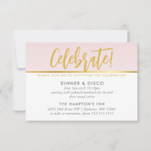 PARTY CELEBRATION KARTE Blassrosa Goldpolka-Punkte