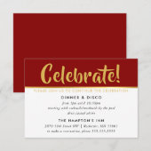 PARTY CELEBRATION KARTE dunkelrote bordeauxrote Im (Vorne/Hinten)