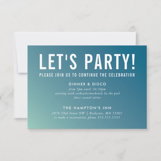 PARTY CELEBRATION KARTE Moderne blaue Pfefferminzn (Vorderseite)